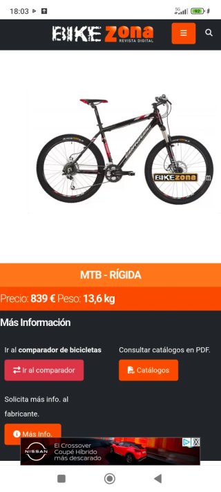 Bicicleta de montaña corratec x-vert expert
