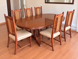 Conjunto mesa comedor y 6 sillas madera