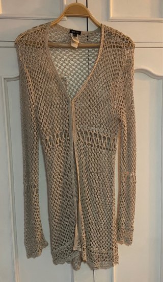 Chaqueta calada beige Mango
