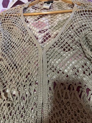 Chaqueta calada beige Mango