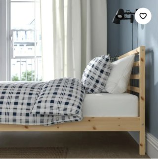 Estructura cama madera natural 140x200