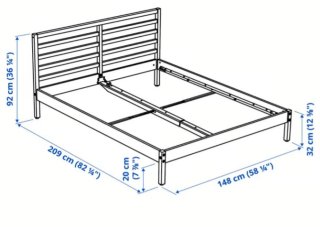 Estructura cama madera natural 140x200
