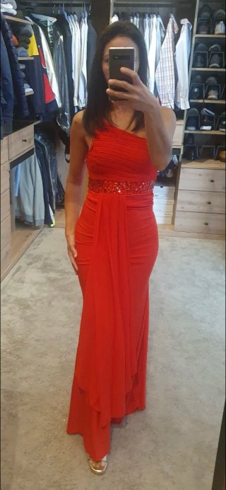 Vestido largo rojo para evento