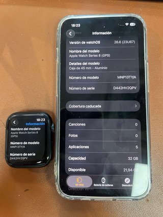 Apple Watch Series 8 GPS 45mm Gris Espacial#HV2QPV