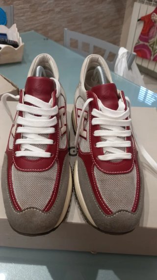 Scarpe Hogan uomo beige e rosse