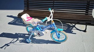 Bicicleta Frozen 14 niña con ruedines