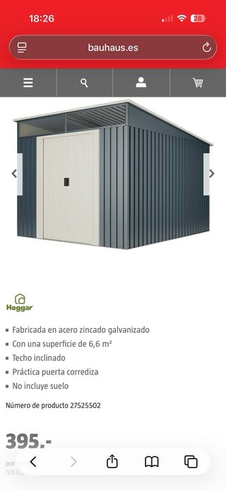 Caseta metálica jardín verde beige