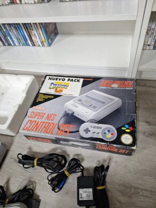 Super Nintendo SNES Consola Gris Completa