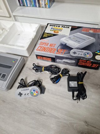 Super Nintendo SNES Consola Gris Completa