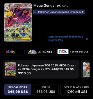 Mega Gengar EX 240/193 Japonesa SAR NM.