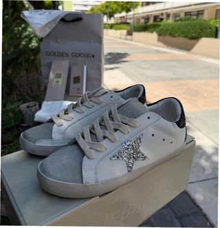 Golden Goose Superstar Talla 37 Blanco y Plata