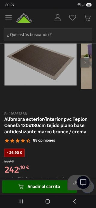 Alfombra exterior/interior pvc Teplon 120x180cm
