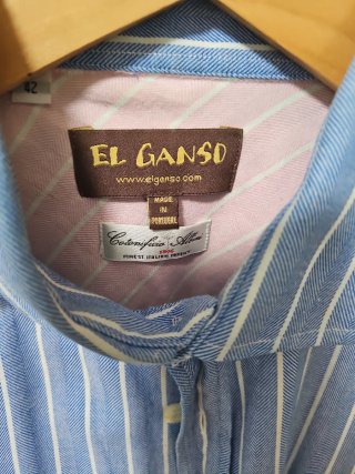 Camisa Ganso Azul Rayas Espiga