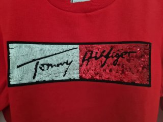 Sudadera Tommy Hilfiger Roja y Blanca Talla 164