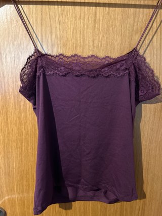 Top tirantes satén fiesta morado primark mujer