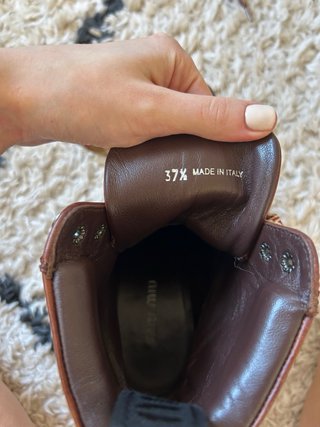 Stivali Miu Miu Marroni Multicolor in Pelle