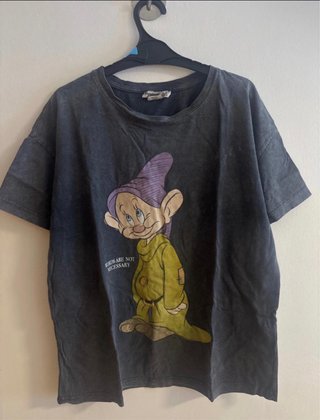 Camiseta Estampada Enanito Blancanieves Gris