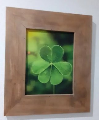 Cuadro Decorativo Madera Maciza Trebol Botanico