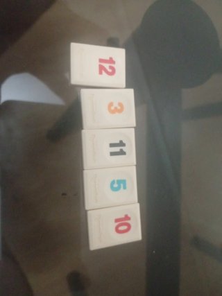 5 Fichas Rummikub Travel (12, 3, 11, 5, 10)