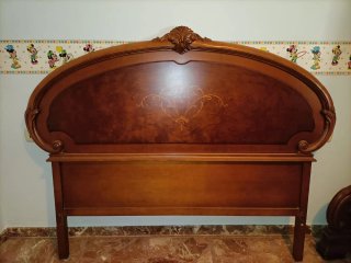 Cabecero y somier de madera