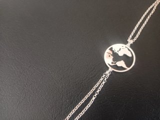 Pulsera Plata Mapa Mundo
