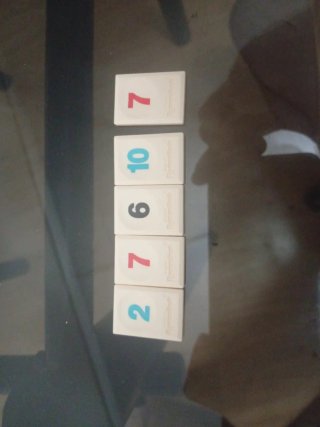 5 Fichas Rummikub Travel (2, 7, 6, 10, 7)
