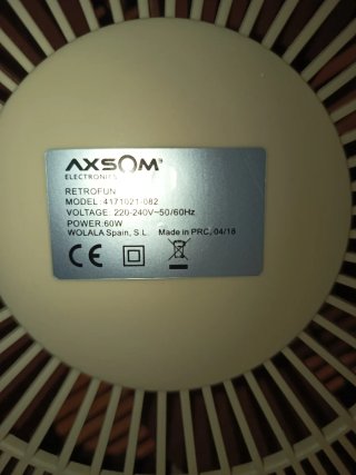 Ventilador AXSOM Retro 60W Beige/Marrón