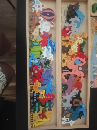 Seis Puzzles de madera educativos