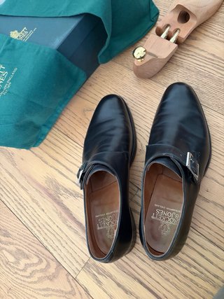 Crockett & Jones Monk Strap Zapatos Negros