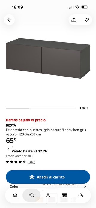 Mueble TV Ikea Besta Gris