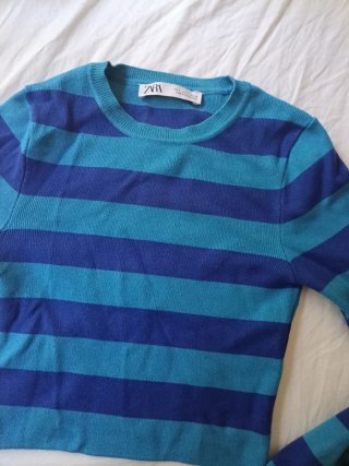 Jersey Zara Rayas Azul y azul claro