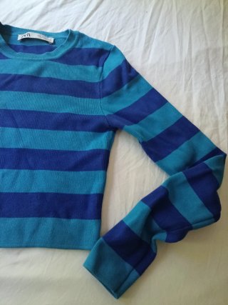 Jersey Zara Rayas Azul y azul claro