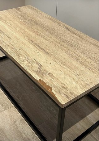 Mesa de centro moderna madera y metal