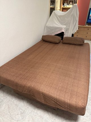 Sofá Cama Marrón con Canapé