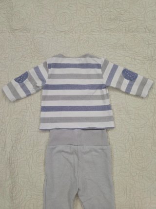 Conjunto Mayoral bebé 1-2 meses rayas y avión