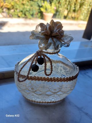 Boccetta Profumo Vintage Vetro Decorata