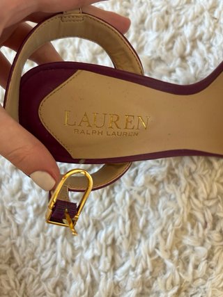 Sandalias Tacón Ralph Lauren Morado