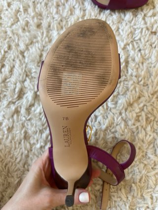 Sandalias Tacón Ralph Lauren Morado