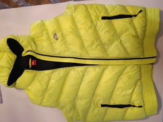 Chaleco Nike Plumas Verde Flúor Talla XL