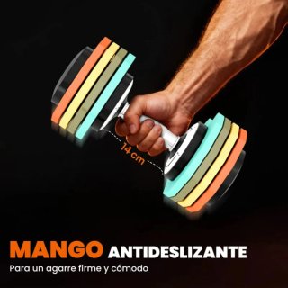 Mancuerna Ajustables 5 en 1 (5-25 kg) con Base