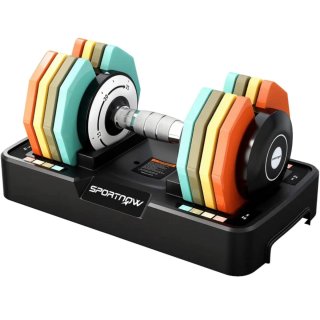 Mancuerna Ajustables 5 en 1 (5-25 kg) con Base