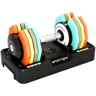 Mancuerna Ajustables 5 en 1 (5-25 kg) con Base