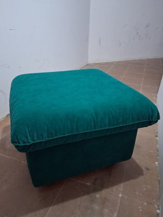 Puff Sillon Terciopelo Turquesa 2 puff