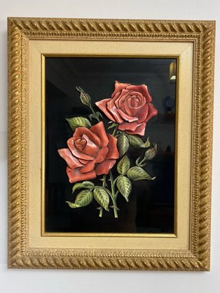 Cuadro Rosas Relieve Hecho a Mano