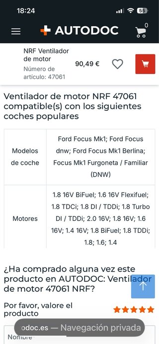 Electroventilador Doble Ford Focus