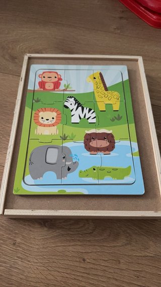 Juego educativo de madera animales y formas
