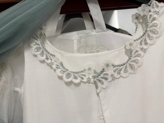 Vestido de Comunión Blanco y Verde Agua talla 12