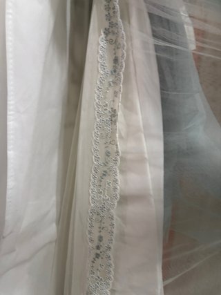 Vestido de Comunión Blanco y Verde Agua talla 12
