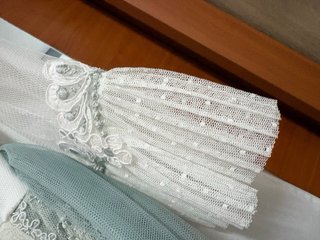 Vestido de Comunión Blanco y Verde Agua talla 12