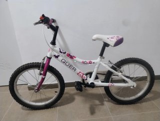 Bicicleta Infantil QUER Blanca y Morada talla 18